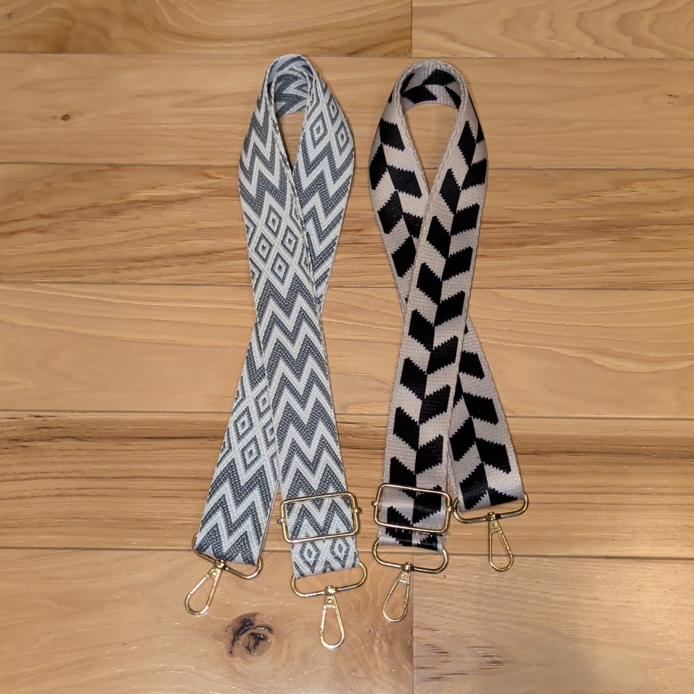 Two Geometric Chevron Bag Strap Replacements